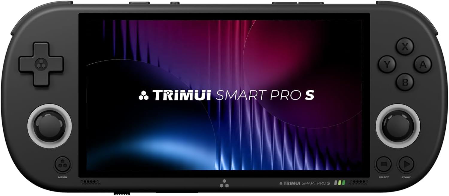 Trimui Smart Pro-S 4.96″ Retro Handheld Game Console, Allwinner A523 Octa-Core 2.0GHz, Mali-G57, Active Cooling, L3/R3, Linux, 8GB + microSD (Gray-No Card)