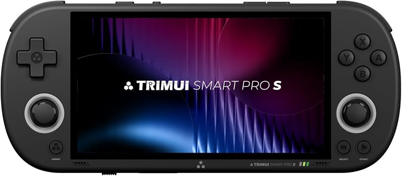Trimui Smart Pro-S 4.96 Retro Handheld Game Console, Allwinner A523 Octa-Core 2.0GHz, Mali-G57, Active Cooling, L3/R3, Linux, 8GB + microSD BLACK-64GB