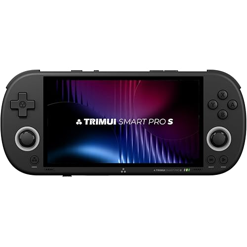 Trimui Smart Pro-S 4.96″ Retro Handheld Game Console, Allwinner A523 Octa-Core 2.0GHz, Mali-G57, Active Cooling, L3/R3, Linux, 8GB + microSD (BLACK-128GB)