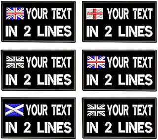 Custom Tactical Name Patches 3.5"W x 2"H Personalized Military Number Tag Customized Flag Patch for Multiple Clothing Bags Vest Jackets Work Shirts (Black)