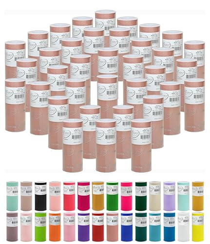 Image of Expo International Value Pack of Decorative Matte, 36 Rolls /Spools of 6 inch Tulle, 6 Inch x 25 Yards (Pack of 36), Rose Gold