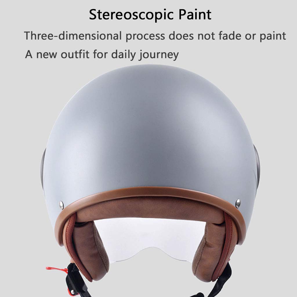 DJCALA Vintage Motorcycle Scooter Crash Half Helmet UnisexAdult Summer Classic Retro Motorbike