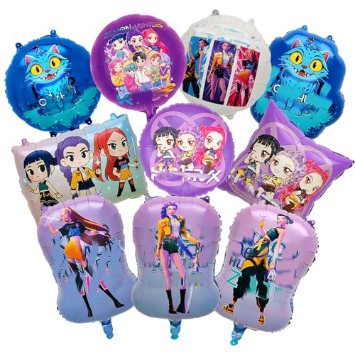Ballons en aluminium style anime de 10 pièces, Décoration anniversaire garçon fille, Décorations de fête coréennes sympas pour les enfants et les fans