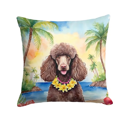 Caroline's Treasures Luau Party Decorative Throw Pillow, 18Hx18W, Poodle 6499