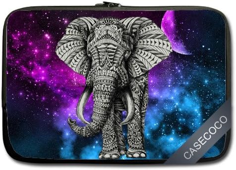 Galaxy Space Tribal Elephant Custom Twin Sides Laptop Sleeve Case Bags for Macbook Pro 13 Inch
