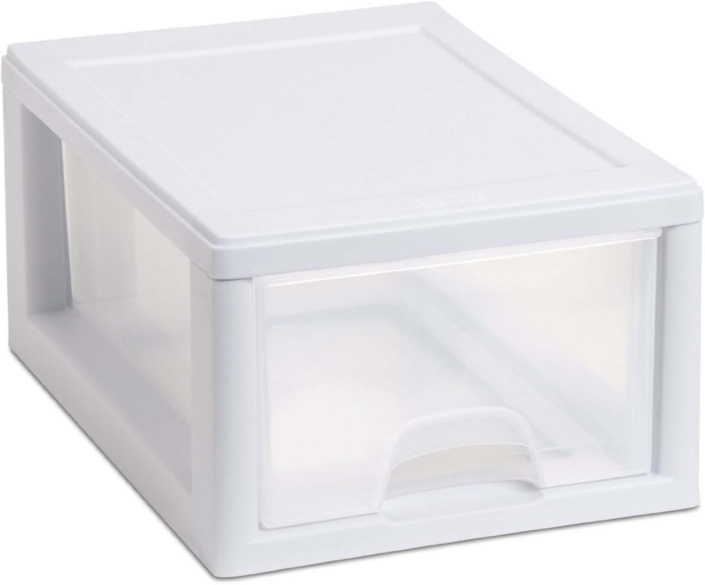 Sterilite 20518006 6 Quart/5.7 Liter Stacking Drawer, White Frame with Clear Drawer,(pack of 6)