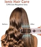 TANSHINE Cordless Hair Straightener Brush with 6000mAh Battery,Negative Ions & LCD Display - Portable Straightening Comb for Travel,Rechargeable Mini Hot Straightening Comb for Women,Pink