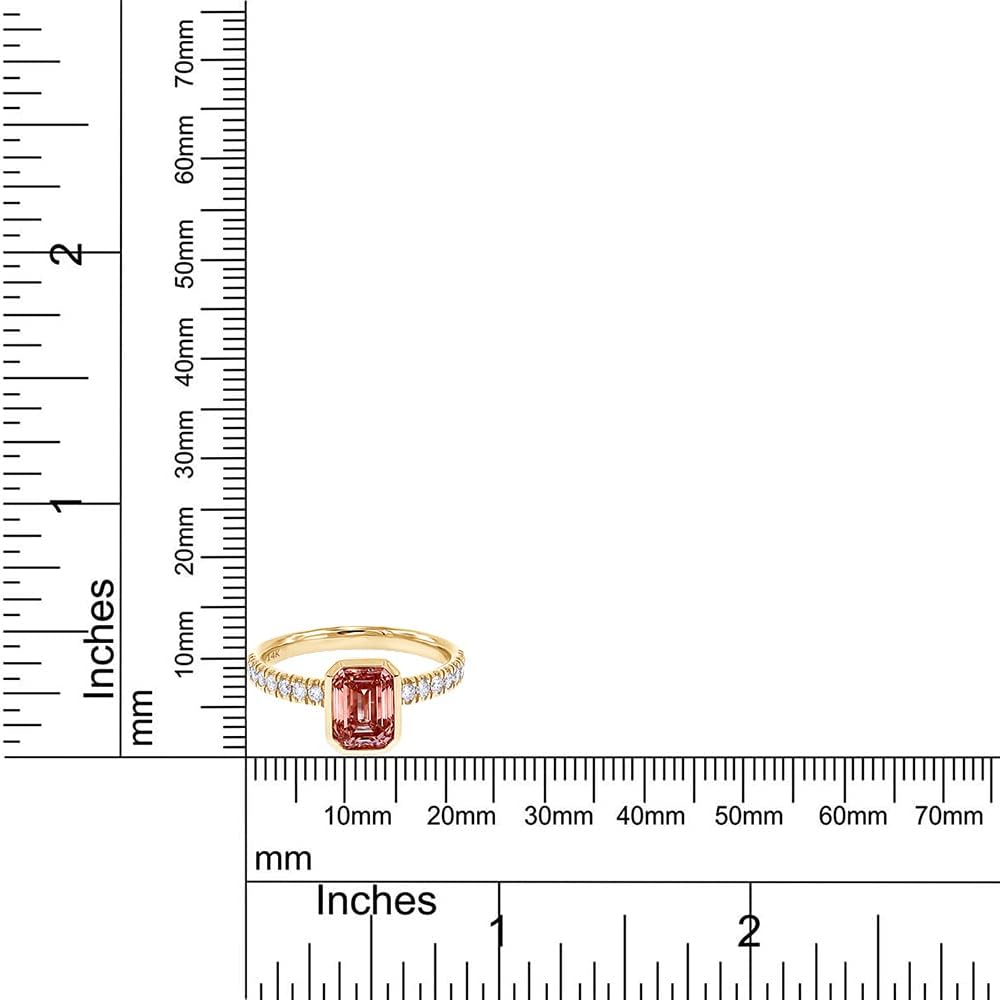 SAVEARTH DIAMONDS 1.55 Ct Pink Emerald And 0.25 Ct G-H Color Round Cut EGL Certified Lab Grown Diamond Eternity Solitaire Engagement Ring In 10K Or 14K Solid Gold (Clarity: VS-SI, 1.80 Cttw)