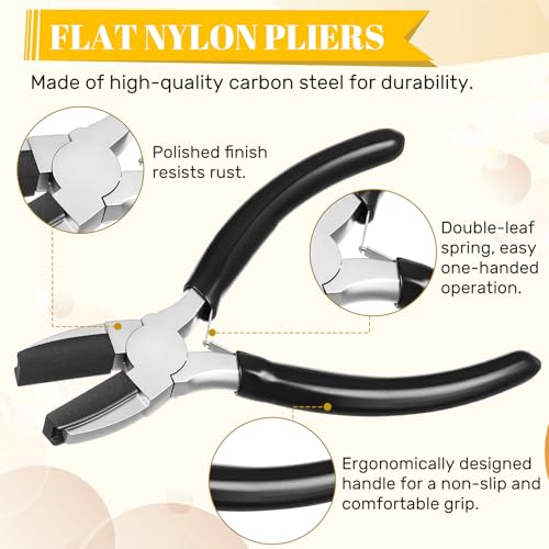 Image of Mudder 2 Pieces Jewelry Making Tool Bail Making Pliers 6 in 1 Jewelry Wire Bending Pliers for Beading Looping Shaping Wire DIY Crafts (Black)