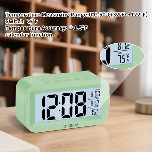 Image of Travel Digital Alarm Clock,Battery Operated with Backlight, Indoor Temperature, Desk Small Clock,Snooze Model,12 /24H Display for Bedrooms Heavy Sleepers Kids Travel Bathroom