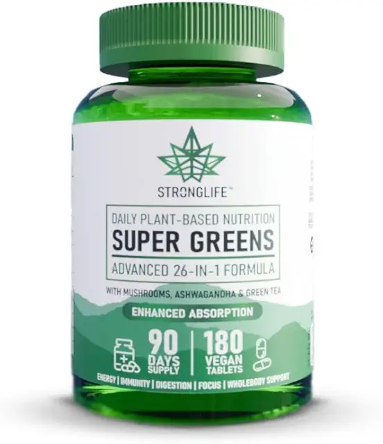 Super Greens Powder Capsules - 180 Count - Matcha 26 Blend - 3 Month Supply