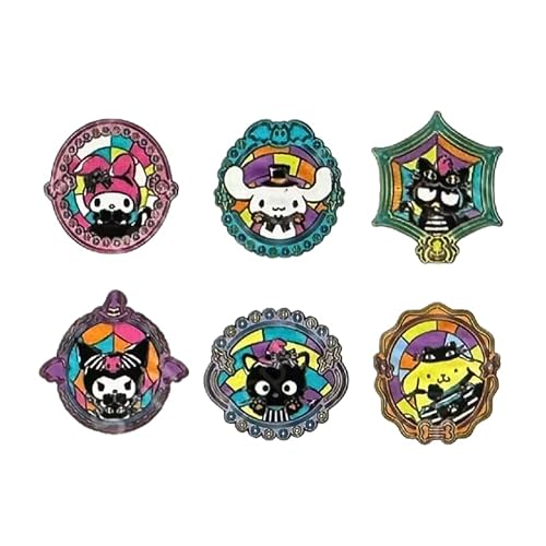 Loungefly - Sanrio - Hello Kitty & Friends Halloweeen Stained Glass Enamel Pin - 1 Of 6 to Collect - Styles Vary - Hello Kitty - Blind Box Enamel Pins - Cute Collectable Novelty Brooch & Bags