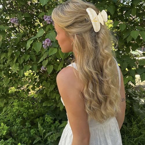 Image of LILIE&WHITE Acrylic Letter Hair Clips For Women Stylish V Initial Hair Claw Alphabet Hair Clip Fashion Glitter Monogram Claw Clip Elegant And Durable Hair Accessory Large Hair Clips V