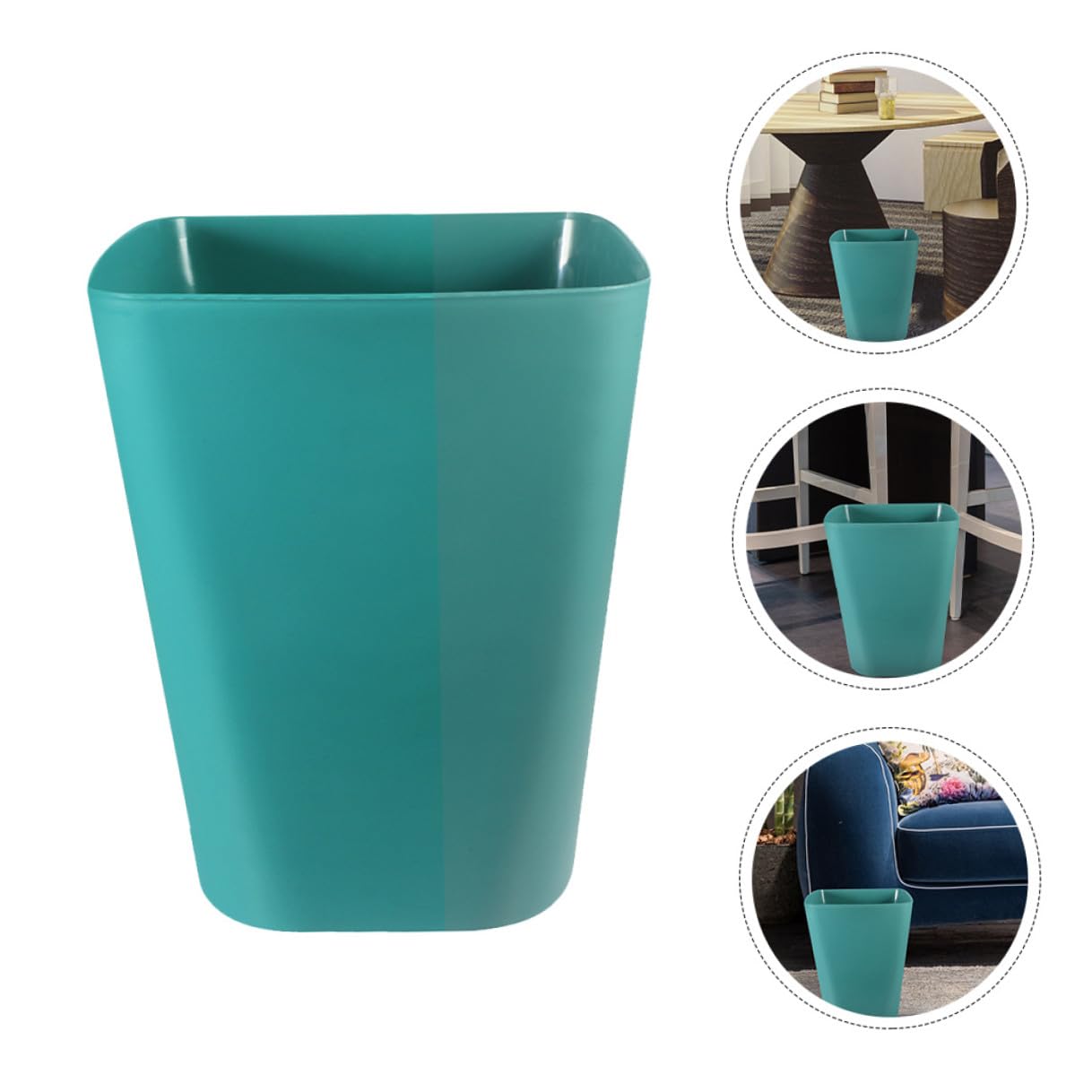 3pcs Outdoor Trash Can Set Small Blue Square Open Top Waste Bins for Organization, Garbage Can for Bathroom Bedroom, Sturdy Outdoor Storage Buckets