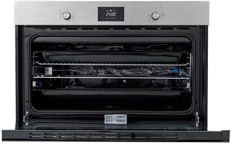 Interior view of the Simfer Built-In Electric Oven with the door open, showing the oven racks and internal lighting.