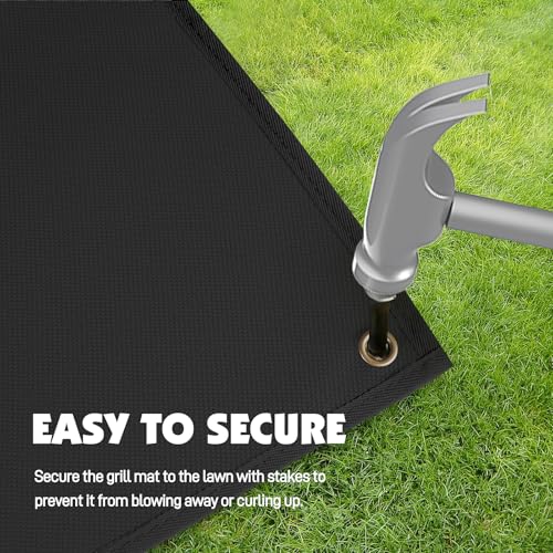 Khongoo Feuerfeste Unterlage Grill, Grillmatte für Gasgrill Bodenschutz zum Deckenschutz für Terrassen, Grillteppich Leicht zu Reinigende Grillunterlage Bodenschutzmatte für Weber Gasgrill, 60x105cm