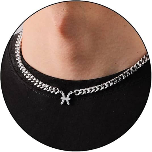 Stocking Stuffers - Zodiac Sign Necklace for Men Boys Women, Stainless Steel Constellation Horoscope Astrology Pendant necklace, Cuban chain 18+2 inches