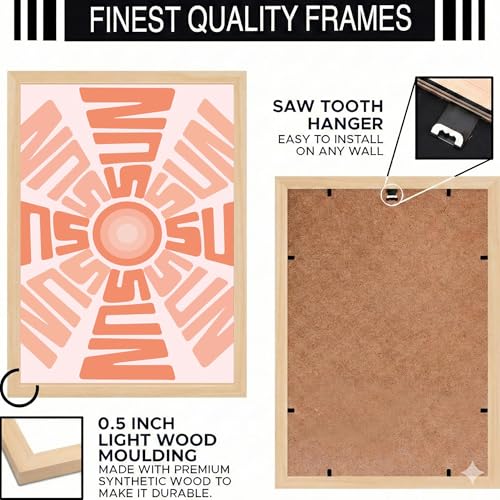 Image of BLINKART Typography Aesthetic Modern Art Walls With Frame | Natural Wood Texture | Living Room Bedroom Office Wall Decoration | Poster Home Decor Frames Wall Bedroom | 12x8 Inches (D565)