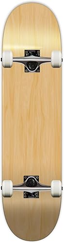 Pro Yocaher - Patineta completa en blanco, maderas naturales