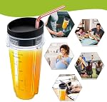 16oz Coupes de mélange avec des lids 6 Remplacement de la lame d'extraction de Fins pour Ninja 16oz Gobelets compatibles avec les mélangeurs Nurti Ninja BL660 BL663 BL663CO BL665Q BL740 BL770