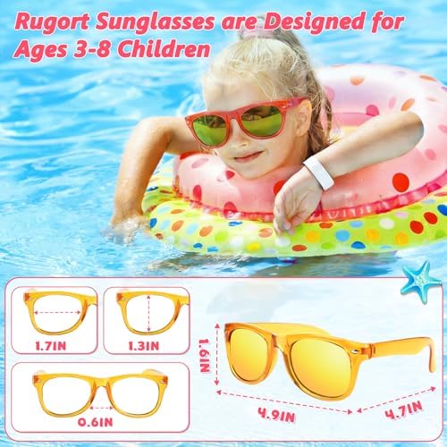 Rugort Kids Sunglasses Bulk Party Favors - 16 Packs Boys Girls Sunglass for Kid Age 3-8, Neon Glasses with UV 400 Protection, Goodie Bags Stuffers for Birthday Classroom Graduation Valentines Gifts — view 6