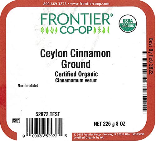 Frontier Co-op Cinnamon Powder, Ceylon, Certified Organic, Kosher | 1/2 lb. Bulk Bag | Cinnamomum verum J. Presl