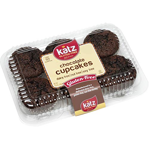 Katz Gluten Free Chocolate Cupcakes | Dairy Free, Nut Free, Soy Free, Gluten Free | Kosher (1 Pack of 6 Cupcakes, 12.5 Ounce)