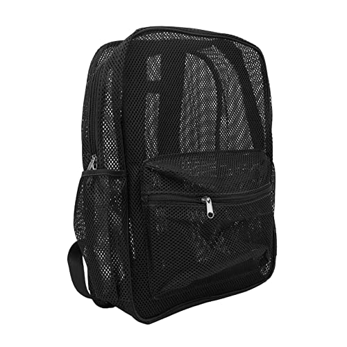 VGEBY Mesh Backpack, Heavy Duty Mesh Backpack See Through Backpack for Swimming Beach Sports (Black)3