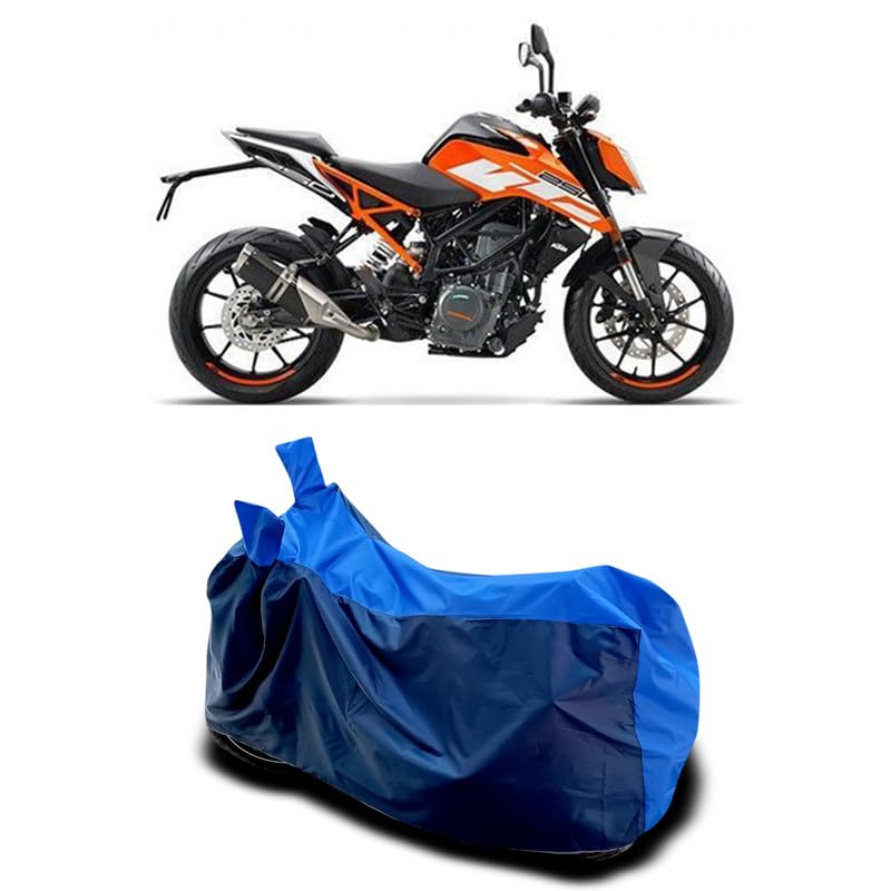 Image of DUFFEL-Two Wheeler Bike Body Cover Compatible for KTM 250 Duke Bs6 Heat Protectio /UV-Rays /Birds Dropping /DustProof /Waterproof All Variants [Nevay Blue]