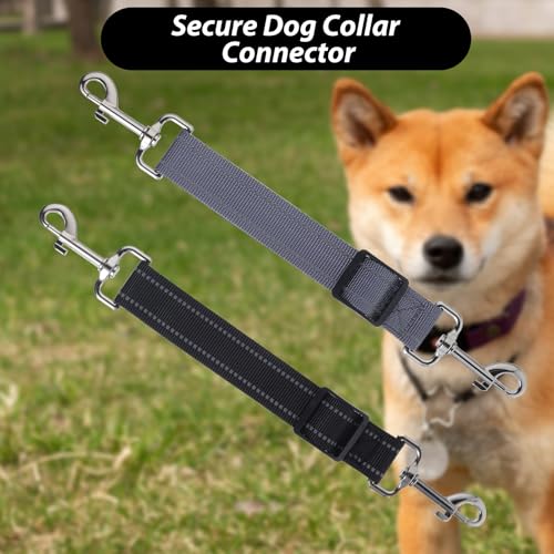Qianyu 2 Stück Sicherheitshalsbandclips für Hunde Verstellbar Stachelhalsband Sicherungsverschluss Leinenverbinder Leinenclips für Hundewelpen Geschirr Halsband Begleiter Sicherheitsclip
