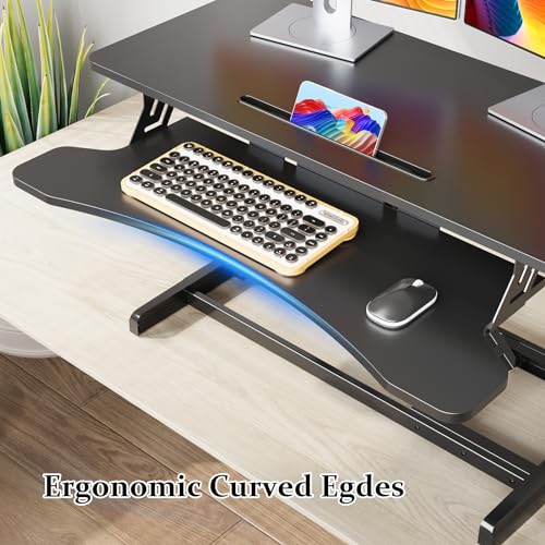 Jylh Joyseeker 66 35 Inch Standing Desk Converter, Height Adjustable Desktop Standing Desk With Keyboard Tray For Two Monitors, Sit To Stand Up Desk Riser Computer Workstation thumb #4