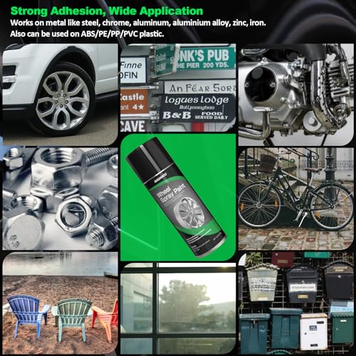 Image of NADAMOO Silver Spray Paint for Wheels, Semi-Gloss