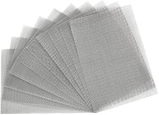 JMIATRY 10 Pcs 304 Stainless Steel Woven Wire Mesh Panels, 12 x 8 Inches Metal Mesh Sheet, 20 Mesh Air Vent Metal Mesh Panels for Air Brick, Windows, Door and Filter