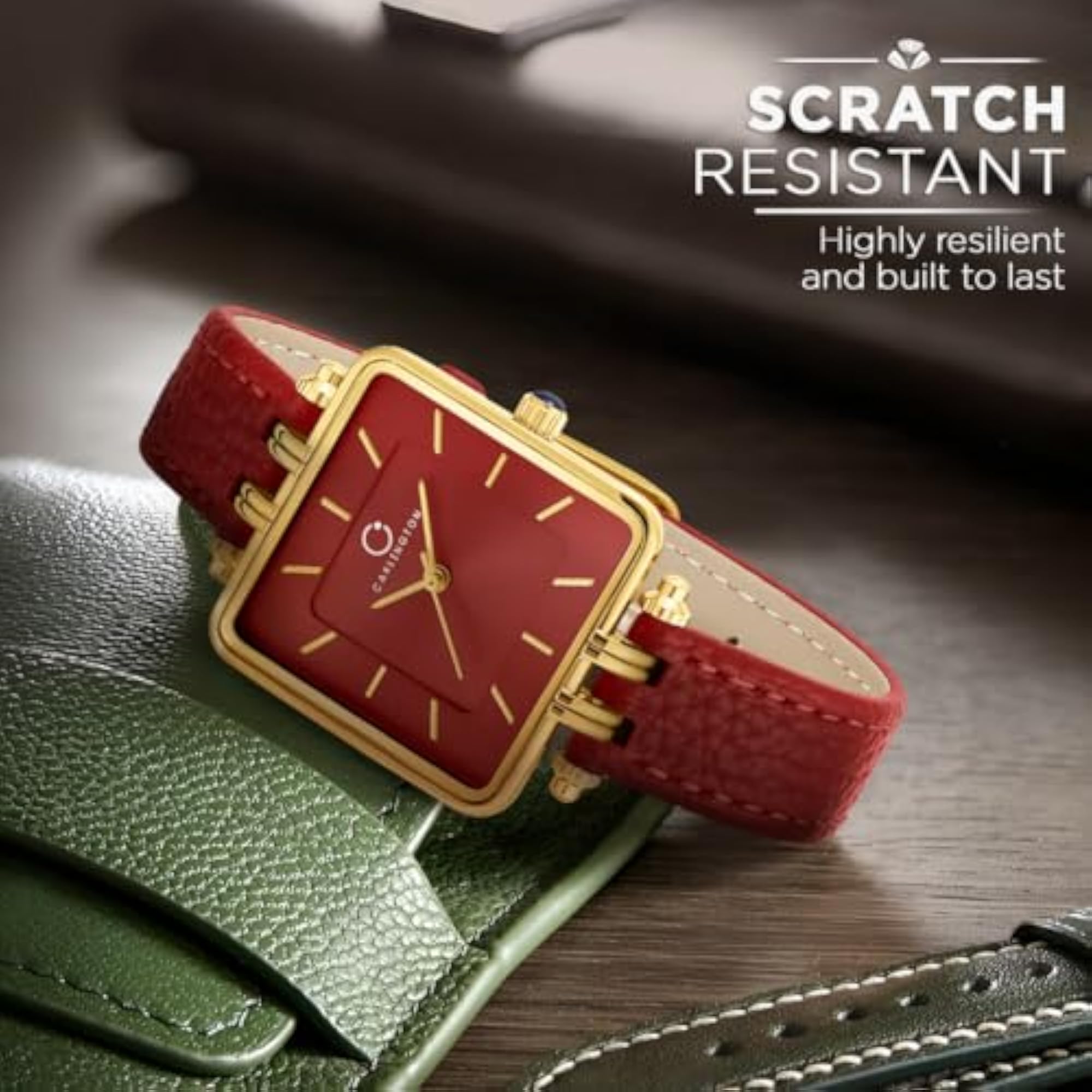 Women's Aura Series Analog Watch with Leather Strap, Gift