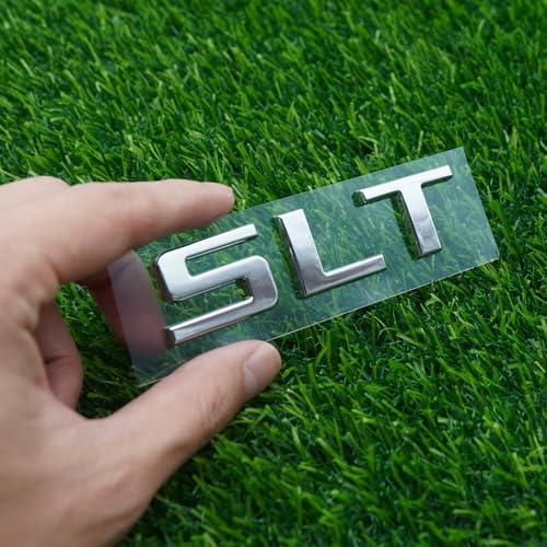 Image of Side Door Emblem 3D Letter Badge Nameplates Sticker Replacement for 1500 Truck SLT 2Pc (Chrome)