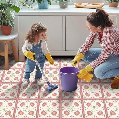 Image of Moroccan Tile Stickers | Waterproof Self Adhesive Peel & Stick Tile Decals for Kitchen Backsplash, Bathroom Wall, Floor, Furniture & Glass (8x8 Inch, Design 11, 36 Pic)