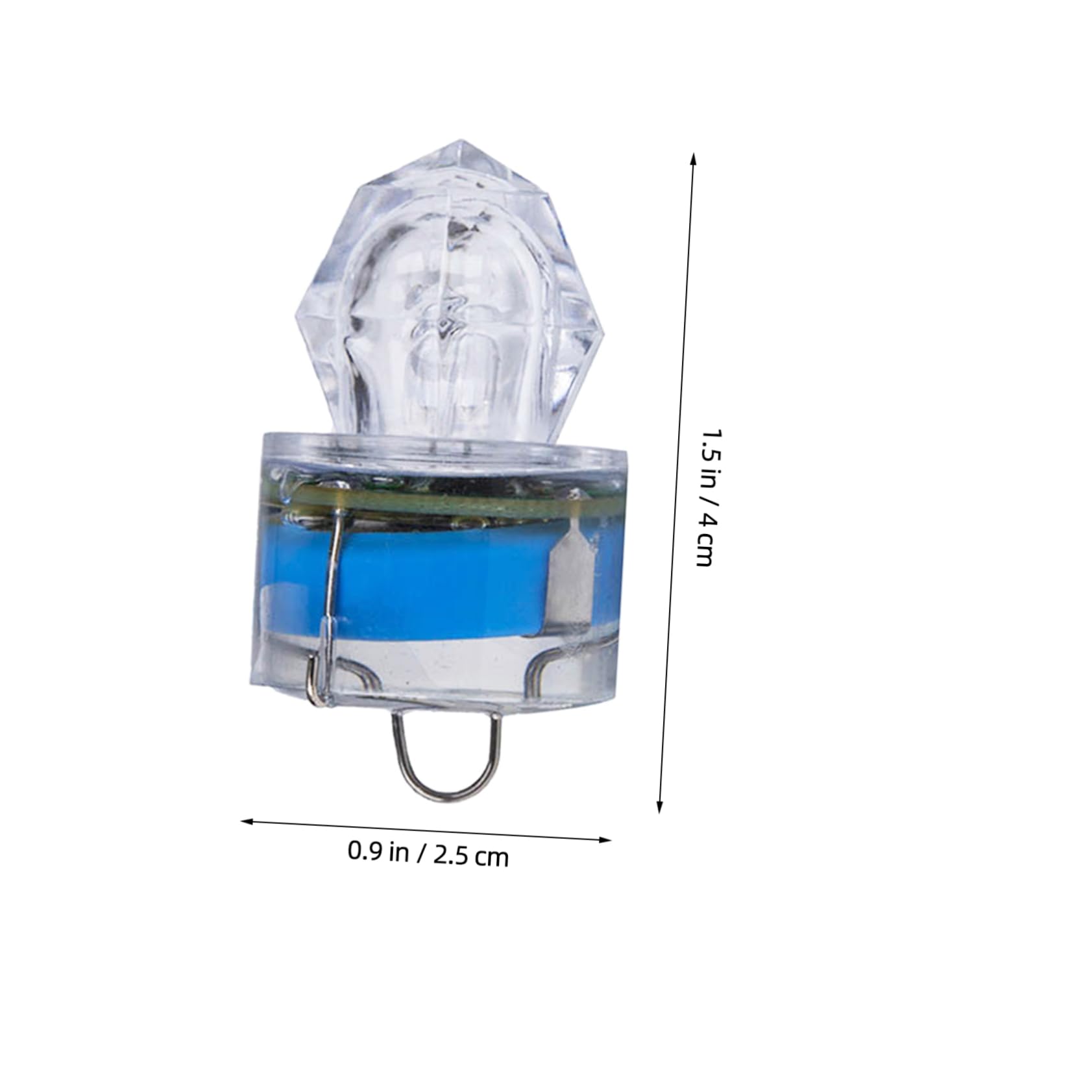Mikikit 2Pcs LED Underwater Fishing Light Diamond Shaped Lure Lamp for Night Fishing Deep Sea Lake Durable Design for Bait Random Color