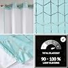 Intelligent Design Blackout Window Curtain, Light Blocking Curtains for Living Room, Thermal Insulated Window Panel with Metallic Print and Grommet Top, 50"x63", Aqua/Silver, 1 Piece #1
