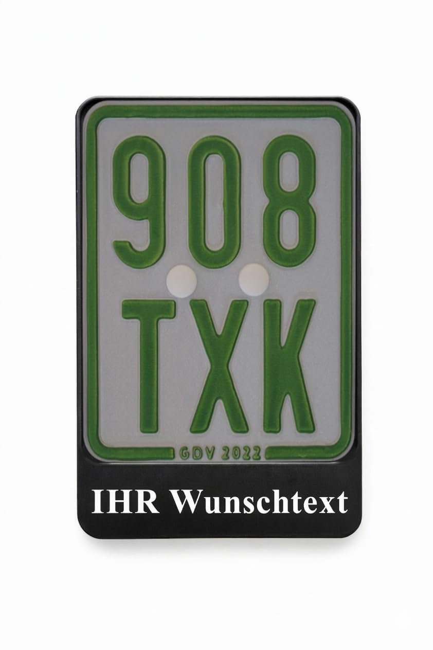 1x Kennzeichenhalter Kennzeichenträger Schwarz Mit Reflektor Rot für Versicherungskennzeichen 135 x 110 mm (für Mofa - Roller - S-Pedelec - E-Bike - Moped - L-Krad - Leichkraftrad) (Mit Reflektor) - 4