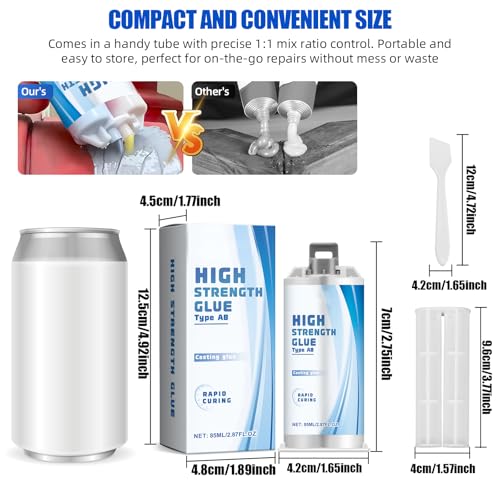 Image of Metal Glue,Epoxy Putty,Repair Glue Heavy Duty Adhesive,High Temp Epoxy Ab Hole Filler for Metal,Plastic,Ceramic,Steel(4 PCS)