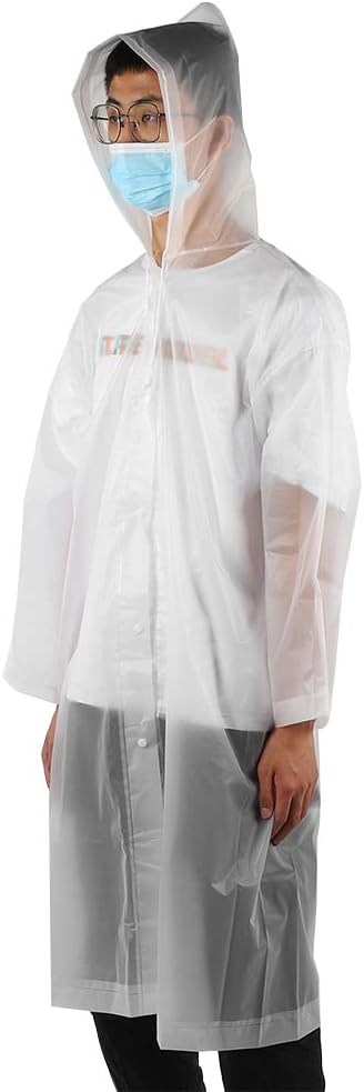 Mingzhe Hooded Raincoat Waterproof EVA Rain Jacket for Adults Outdoor Hiking Fishing with Reusable Lightweight Design