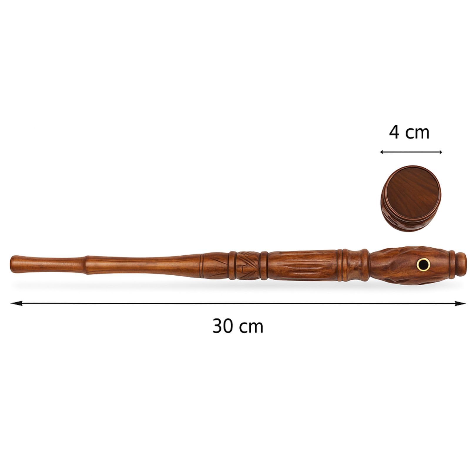 Weedness Gandalf-Pfeife in Braun 30 cm aus Ebenholz Handgeschnitzt – Holzpfeife Pfeifen-Set Einsteiger Tabakpfeife Holzpfeifchen Smoking Pipe Holz Lange Purpfeife Friedenspfeife
