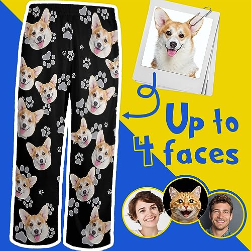 FunStudio Christmas Custom Face Plaid Pajama Pants with Picture Xmas Customized Photo Gifts for Men Women2