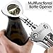 IPOW Wine Opener, Zinc Alloy Wine Bottle Opener, Wing Corkscrew Heavy Duty, Manual Multifunctional Cork Screw for Waiter, Silver