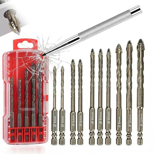 10PCS Serrated Eccentric Drill Bits Set (Bronzy)