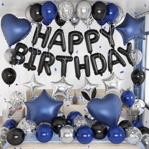 Froova Navy Blue and Black Birthday Decorations for Men Bday Party Decor