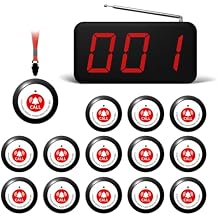 Wireless Call Button Caregiver Pager Nurse Call System, 2000Ft+ Range, 14 Emergency Call Buttons for Elderly, with 1 Display Receiver, Caregiver Call Button for Elderly/Clinic