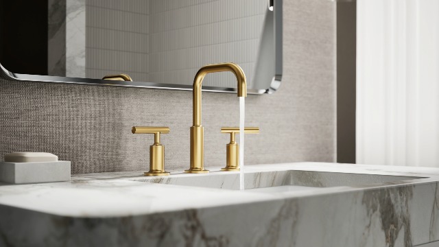 Kohler 14406-4-2MB Purist® Widespread Bathroom Sink Faucet with