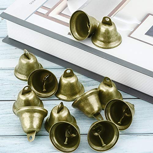 40 Pieces Christmas Bronze Jingle Bells Craft Small Bells Vintage Jingle Bells Brass Silver Color Bells Christmas Bells For Dog Potty Training, Making Wind Chimes, Festive Decor 1.5 Inch #TOP3