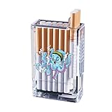 Cigarette Case with Lighter, Full Pack 20 Regular Cigarettes Box,Portable Cigarettes Holder USB Lighters 2 in 1, Best Birthday Christmas Gifts for Women Men (Pattern 4)